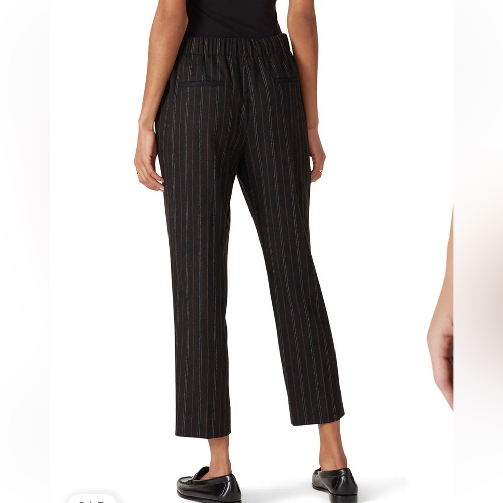 Vince Black & Brown Pinstripe Wool Blend Pull On Trouser - Picture 4 of 8